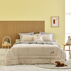 [닥스침구]고밀도 심슨 체크 베이지[3온스] 퀸세트