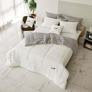 [닥스침구]고밀도 심슨 체크 화이트[3온스] 퀼트이불 싱글