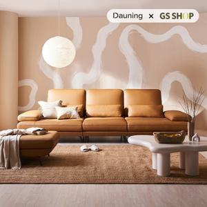 [12/18 20시 라이브 상품권 5만][다우닝] 플라나 4인 스윙 전체 천연가죽 소파