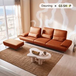 [12/18 20시 라이브 상품권 5만][다우닝] 플라나 3.5인 스윙 전체 천연가죽 소파+스툴