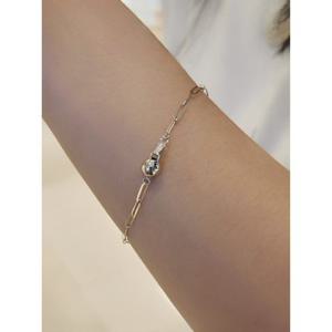 미니골드 14k 클래식 클립체인 팔찌 BMSM4062 (화이트골드)