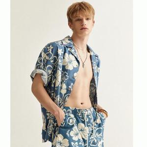 WHOAU 공용 하와이안 셔츠 WHYAD2632MSG