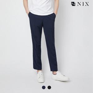 [닉스][닉스]남성 폴리스판 테이퍼드핏 원턱 밴딩 팬츠_FNOECPE1