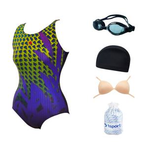 TS스포츠 여성 전사원피스 프린트 U백 실속세트(120수경) G24083