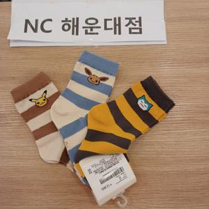 [오후]피카츄~잠만보~이브이~포켓몬 양말 3팩 세트 OHAY24T1C