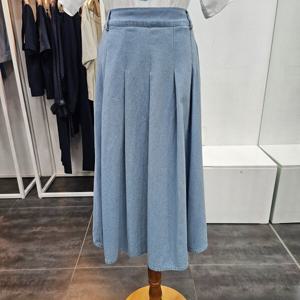 [플라스틱아일랜드]뒤이밴드 플리츠 데님 스커트(PQ2DS061)_CA