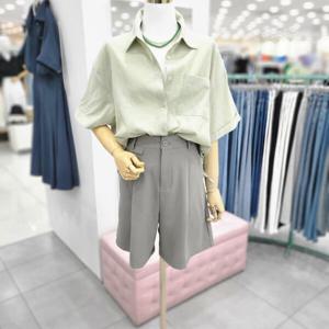 [비지트인뉴욕]밑단스트링카라 반팔 셔츠블라우스 VA7SS60_US