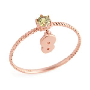 [비앤비골드] 14K 넘버링 탄생석 8월 페리도트 반지 PNR22639