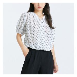 [미쏘]퍼프소매 랩 블라우스 (MIWBWB811B-T)