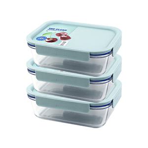 락앤락 더클리어 직사각 1L x 3개 / 내열유리밀폐용기