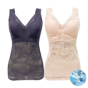 [란젤] 여성 플라워패턴 기능성 쿨원단 노와이어 쉐이퍼 5805