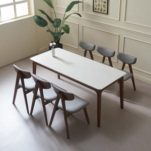 에보니아 라스 원목 6인식탁세트B(테이블+의자6)[수도권무료]