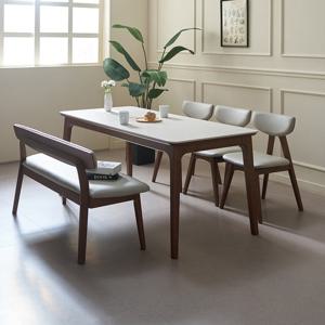 에보니아 라스 원목 6인식탁세트A(테이블+의자3+6인벤치)[수도권