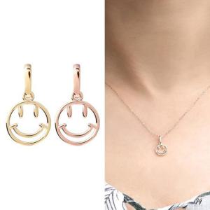 14K 스마일 라운드 링 금 목걸이 펜던트