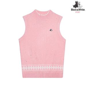 [블랙앤화이트] 여성 전판 핫픽스 아가일 베스트 2022LBVR_PINK