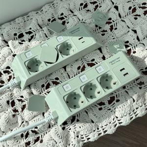 네모탭 개별3구 파스텔 컬러 고속충전 C타입 USB 멀티탭 3m