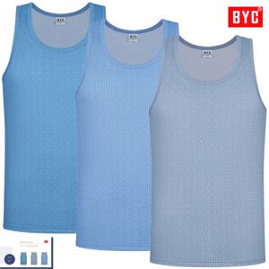 BYC심플한마름모패턴 유색칼라민소매런닝3매입MCF2168