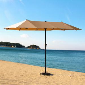 마켓 더블 파라솔 4000X2000 대형 야외 베이스 별도