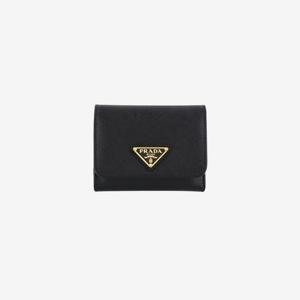 프라다 사피아노 가죽 카드지갑 블랙 여성 1MH044 QHH F0002