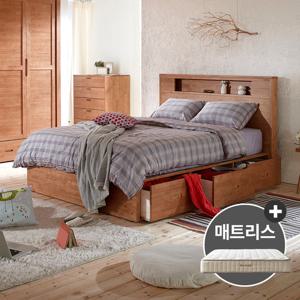 핀란디아 하모니 원목 퀸침대 서랍형+클라우드24매트