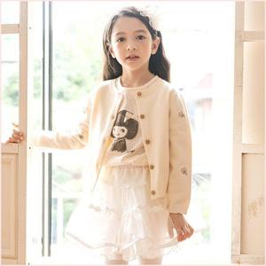 [치크]소매 꽃자수 포인트 가디건 CKCK23T3G