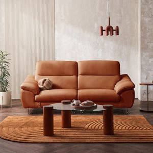 [다우닝] 레아 클래시 3인 전체 내추럴가죽 소파+스툴