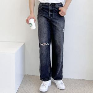 [모로엠] 남자 빅사이즈 와이드 레그 찢청데님 DM-JEA-QSIN1010M