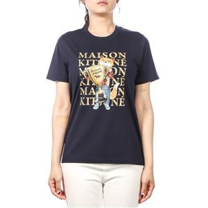 [메종키츠네] (LW00113KJ0008 NAVY) 여성 폭스 챔피언 반팔 티셔
