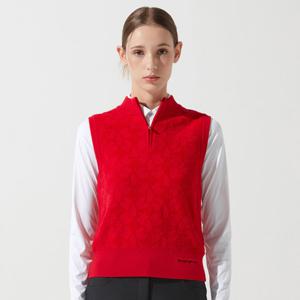 [먼싱웨어][40%OFF] 여성 자카드 니트 베스트 레드(MP322LKV91)