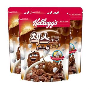 켈로그 오곡으로만든 첵스초코 스노우초코볼 420g 3개