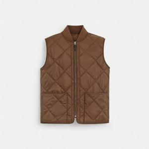 코치 CR482-CWH 퀼팅 베스트 다크 새들