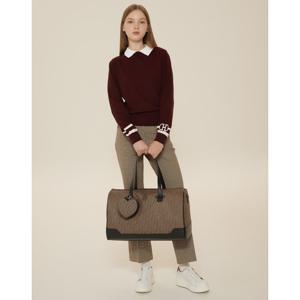 헤지스 골프 여성 24FW 가격인하블랙 여성 H 패턴 FAUX레더 보스턴백 HWBA4F503BK