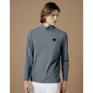 헤지스 골프 24FW 가격인하그레이멜란지 남성 두잉 반집업 긴팔 티셔츠 HUTS4C614G3