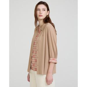 닥스 여성 24FW 가격인하SET 베이지 7부소매 셔츠&DD로고 프린트 민소매 티셔츠 DLTS4D791I2