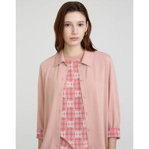 닥스 여성 24FW 가격인하SET 핑크 7부소매 셔츠&DD로고 프린트 민소매 티셔츠 DLTS4D791P2