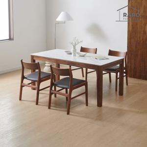 라로퍼니처 해즈밀 1700 유광 포세린 세라믹 6인 식탁 세트 (식탁+의자4)