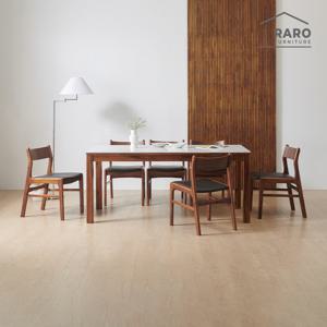 라로퍼니처 해즈밀 1700 유광 포세린 세라믹 6인 식탁 세트 (식탁+의자6)