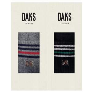 [닥스(양말)]P24820 신사면스판 캐주얼탑링글 2족세트