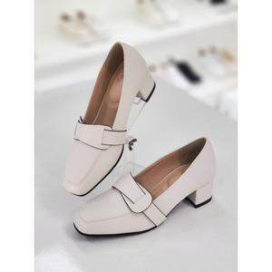 [머랭고]소가죽 로퍼 미들힐 펌프스 4cm (mw2312l)