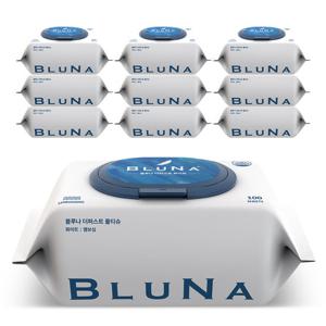 블루나 더퍼스트 아기물티슈 화이트 캡형 엠보싱 100매 10팩