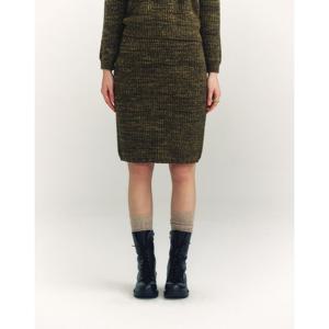헤지스 여성 24FW 반값세일SET-UP캐시미어 멀티그린 변형조직 니트 스커트 HSSK4D904E2