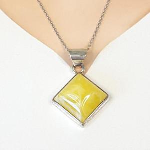 [블루케이] 실버925 노란호박 합성석 목걸이240811-14