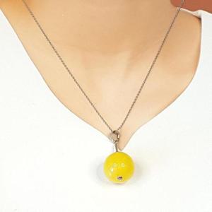 [블루케이] 실버925 노란호박 합성석 목걸이240811-07