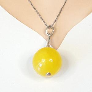 [블루케이] 실버925 노란호박 합성석 목걸이240811-09