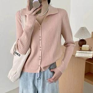 [어썸] L2/엔뉴아 골지카라 긴팔 니트 가디건_263529