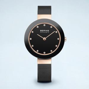 [마션틴트(잡화)][베링] 11429-166 여성용 베라 114 세라믹 블랙/로즈골드 29mm