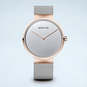 [마션틴트(잡화)][베링] 14539-060 남성용 에센셜 실버/로즈골드 39mm