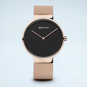 [마션틴트(잡화)][베링] 14539-362 남성용 에센셜 블랙/올로즈골드 39mm