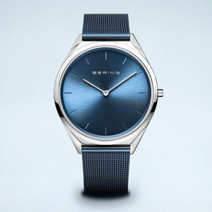 [마션틴트(잡화)][베링] 17039-307 남성용 슬림 블루/실버 39mm