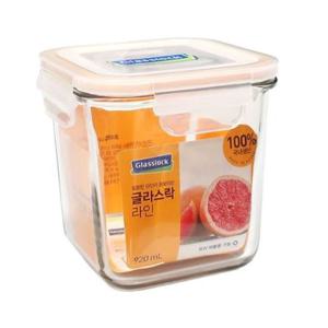 글라스락 템퍼 밀폐용기 강화 내열유리 정사각 920ml